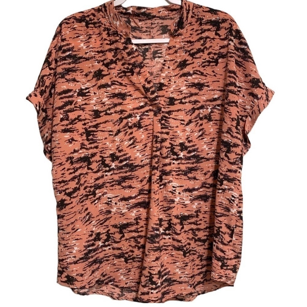 Stylish Women's Top in Black and Orange